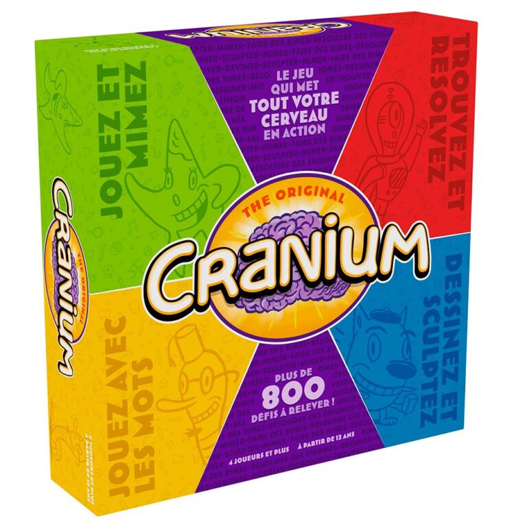 Boîte du jeu de société Cranium avec son logo coloré.