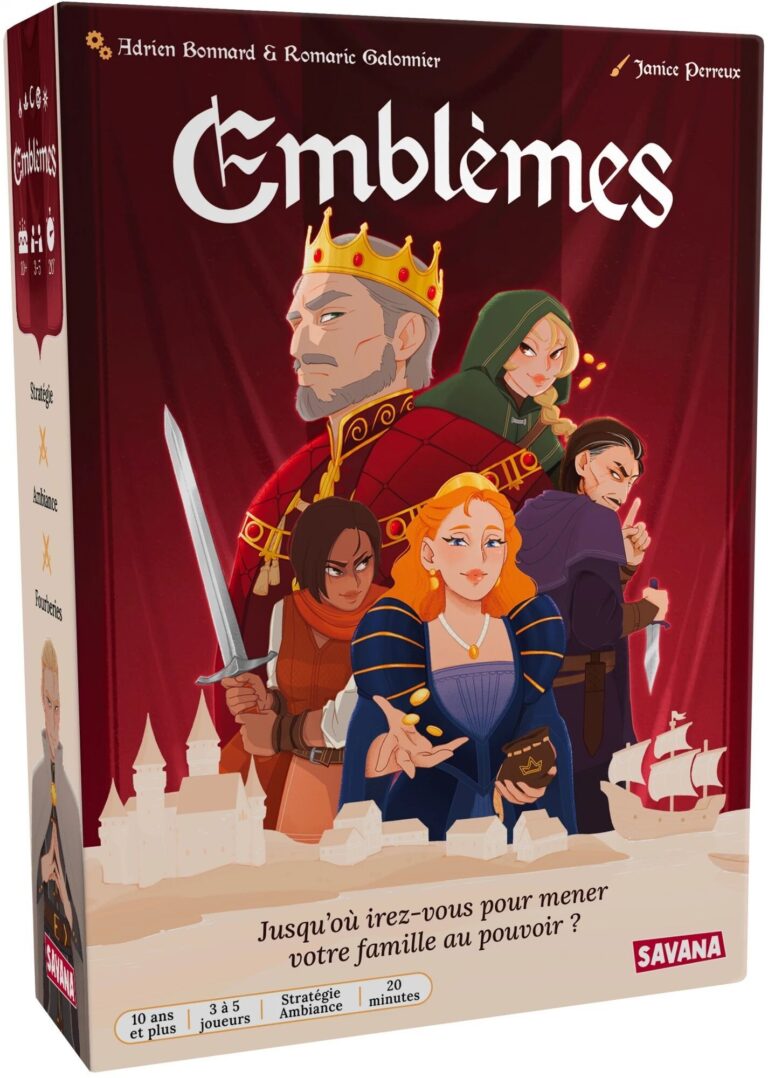 Boîte de couverture du jeu de société Emblèmes.