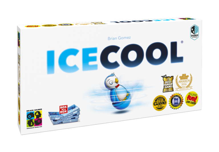 Boîte du jeu de société IceCool avec ses pingouins.
