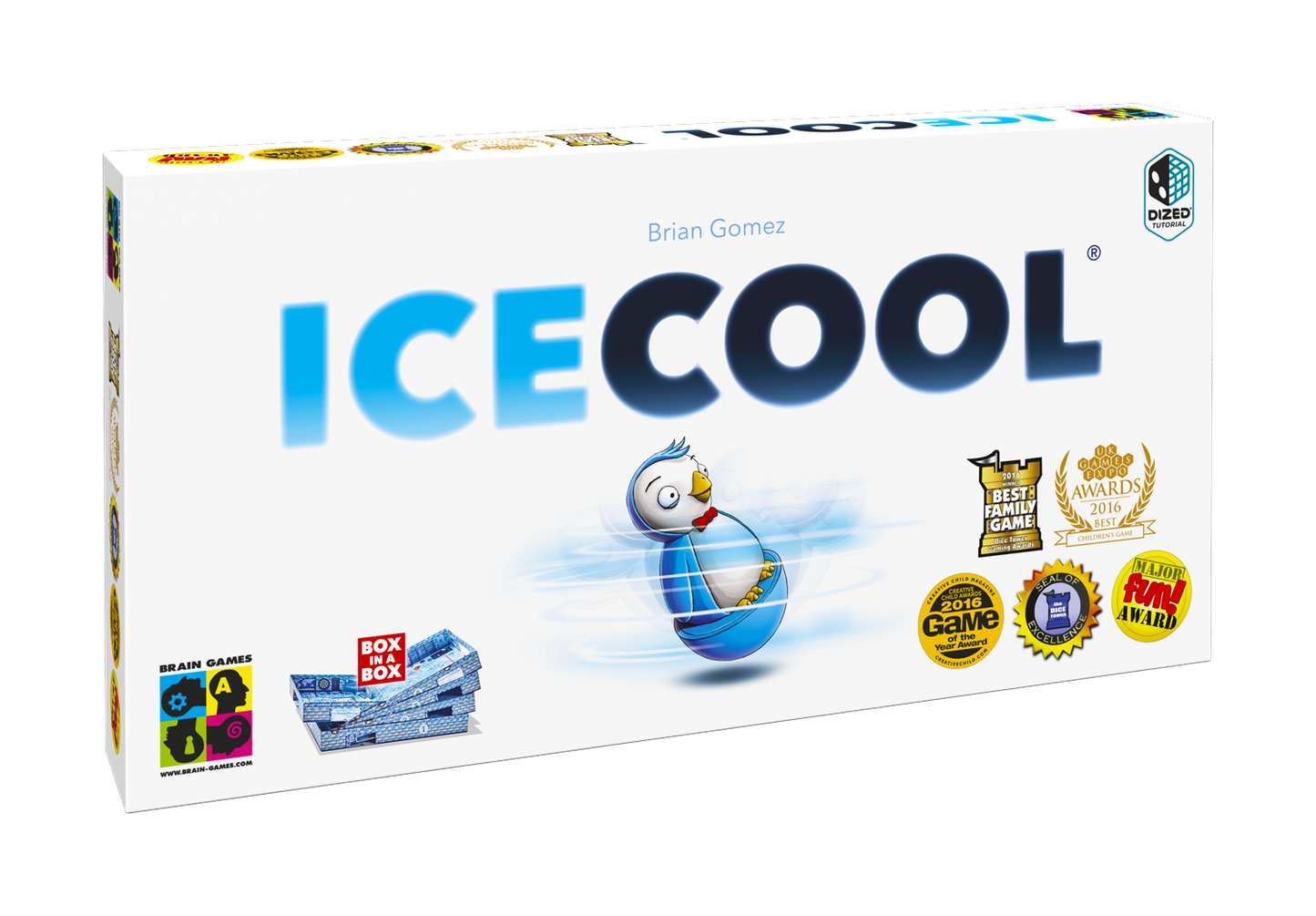 Boîte du jeu de société IceCool avec ses pingouins.