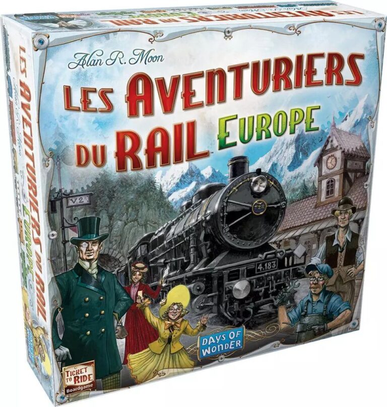 Boîte du jeu de société Les Aventuriers du Rail.