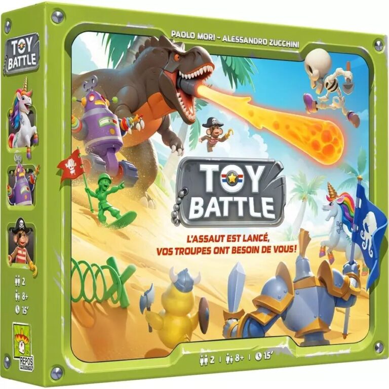 Boîte du jeu de société Toy Battle avec des jouets en figurine
