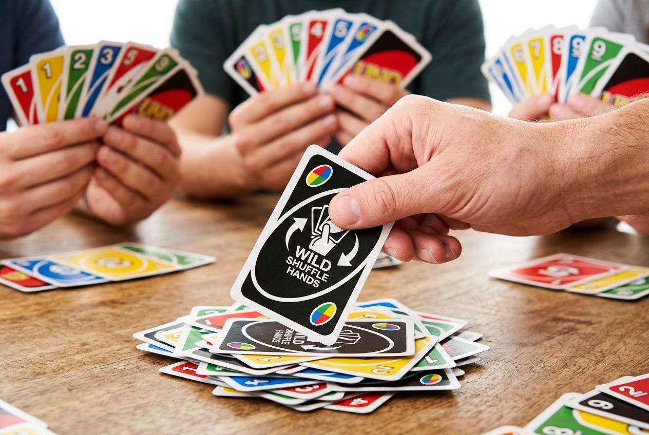 Comment jouer la carte "mélanger les mains" au Uno ?