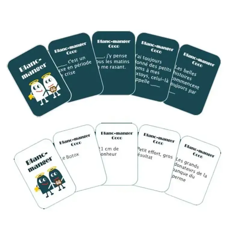 Detail des cartes question et reponse de Blanc-manger Cocon.