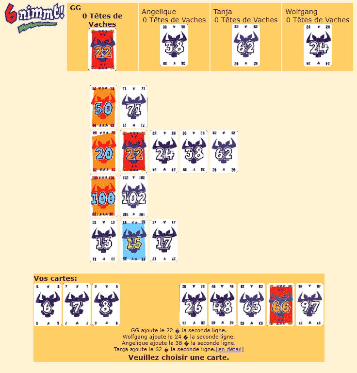 Détail des têtes de boeufs sur les cartes numérotées