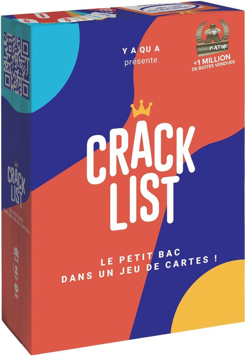 Gros plan sur les cartes lettres et actions Crack List.