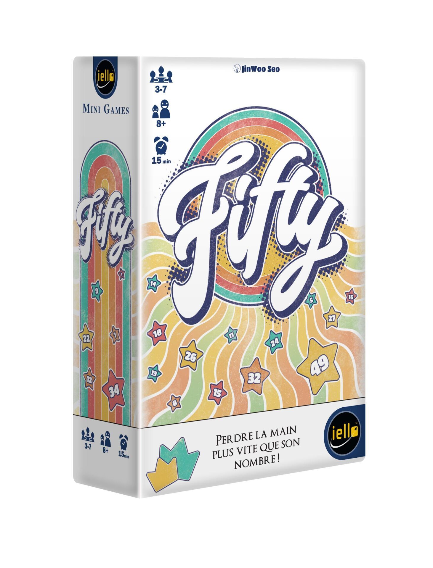 Gros plan sur les cartes et pions de Fifty