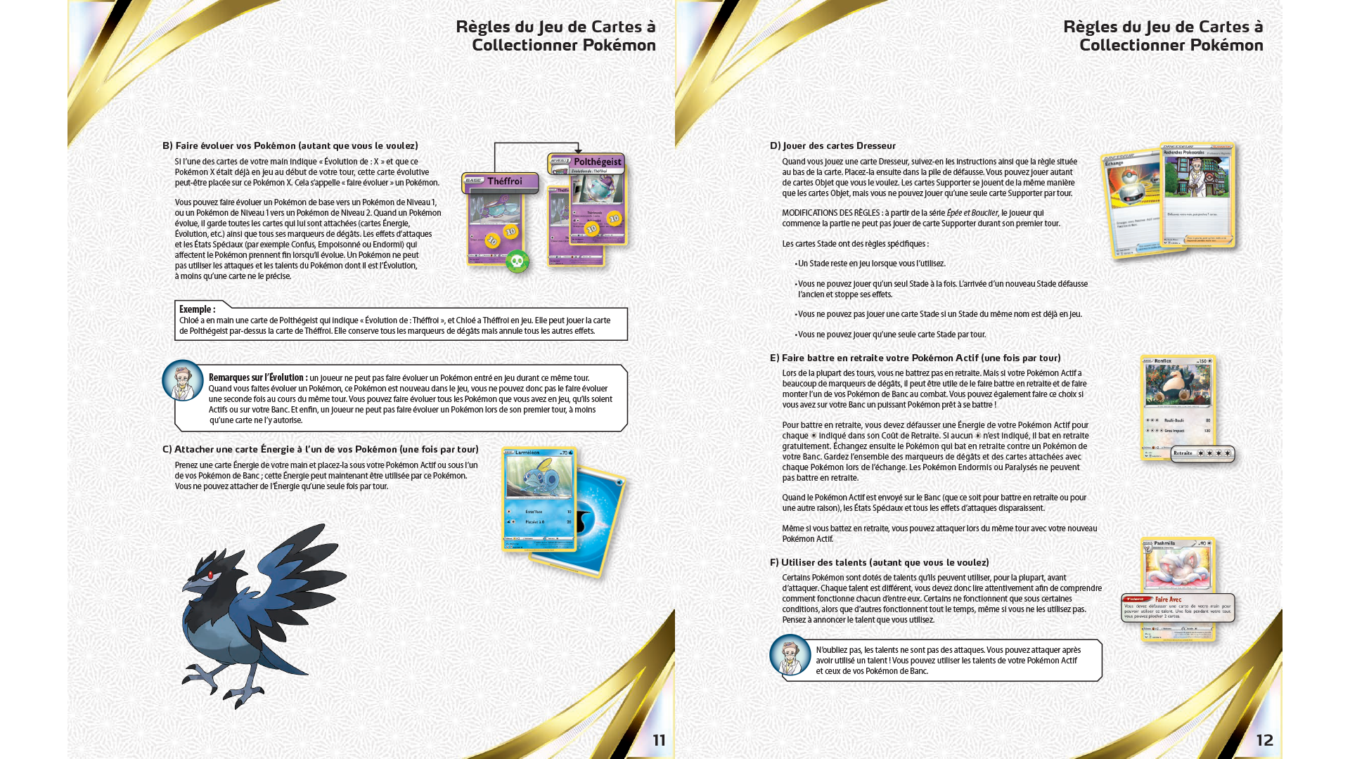 Detail sur plusieurs cartes Pokemon et jetons de degats.