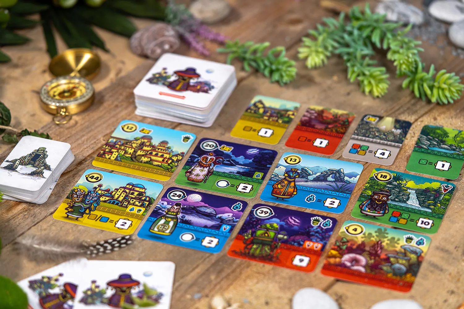 Detail des cartes sanctuaires et des icones du jeu Faraway.