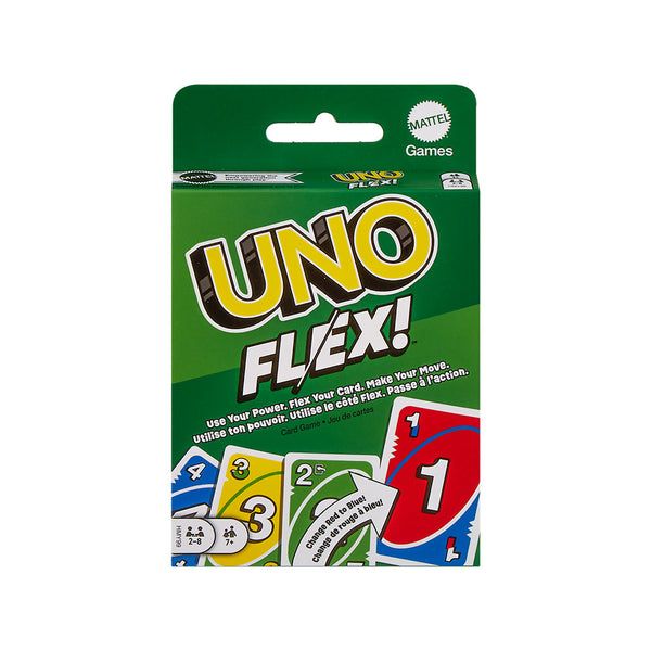 Gros plan sur les cartes spéciales du jeu Uno Flex.