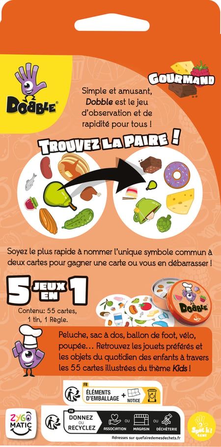 Détail des symboles correspondants sur deux cartes de Dobble