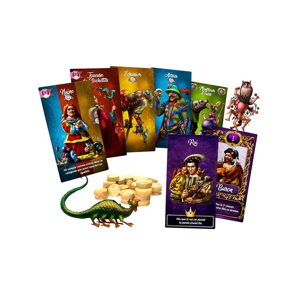 Vue de face de la boîte du jeu Ménestrels.