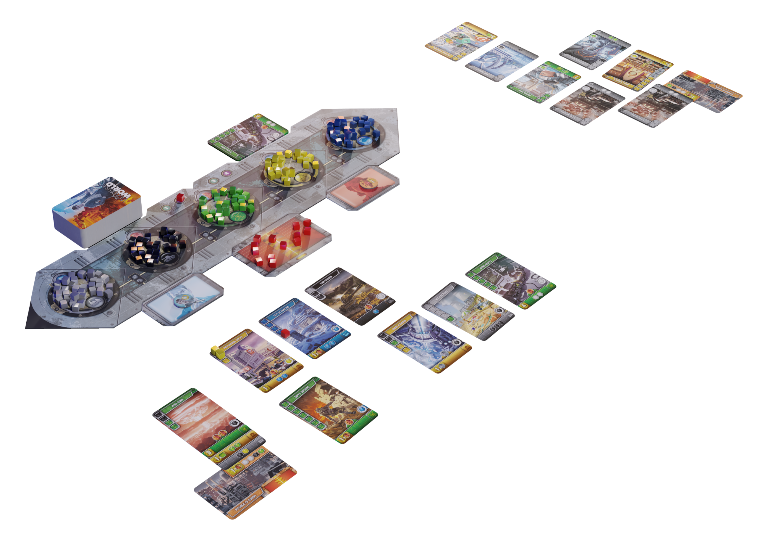 Vue generale du materiel de jeu It's a wonderful world.