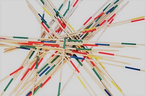 Vue generale de toutes les baguettes du jeu Mikado