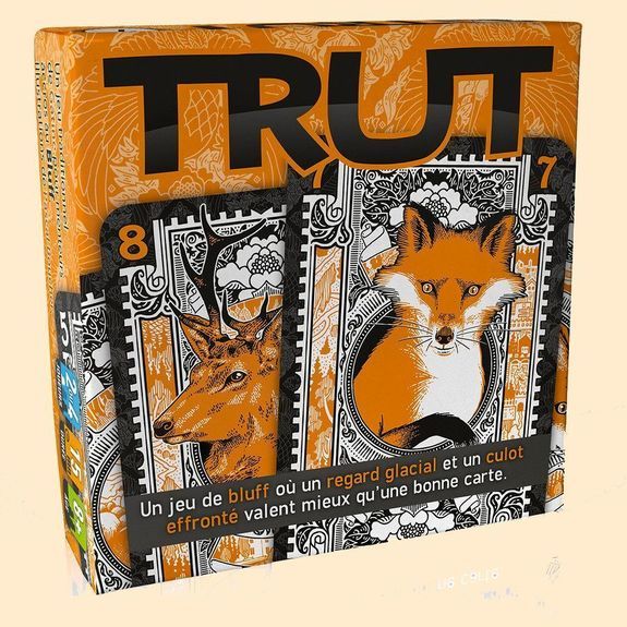 Vue generale du materiel et des cartes du jeu Trut.