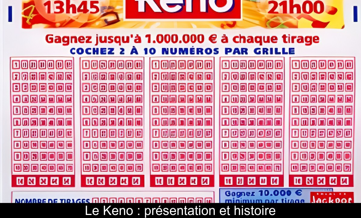 Vue generale du materiel et des grilles de Keno.