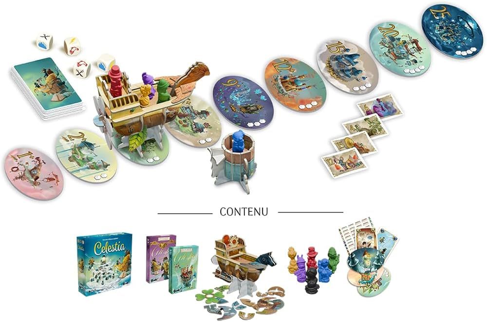 Vue générale du matériel avec les tuiles cités de Celestia.