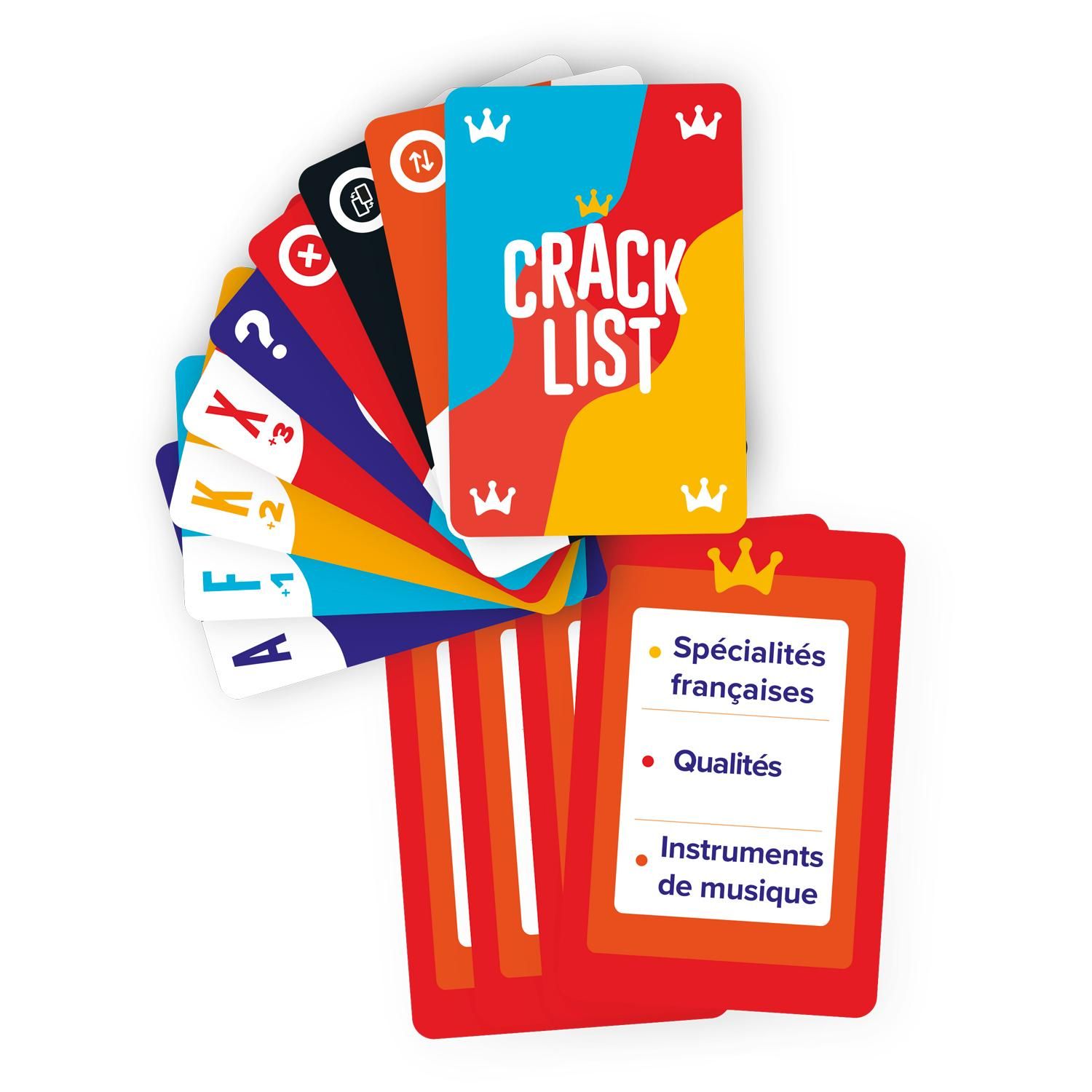 Vue d'ensemble des cartes et du materiel de Crack List.