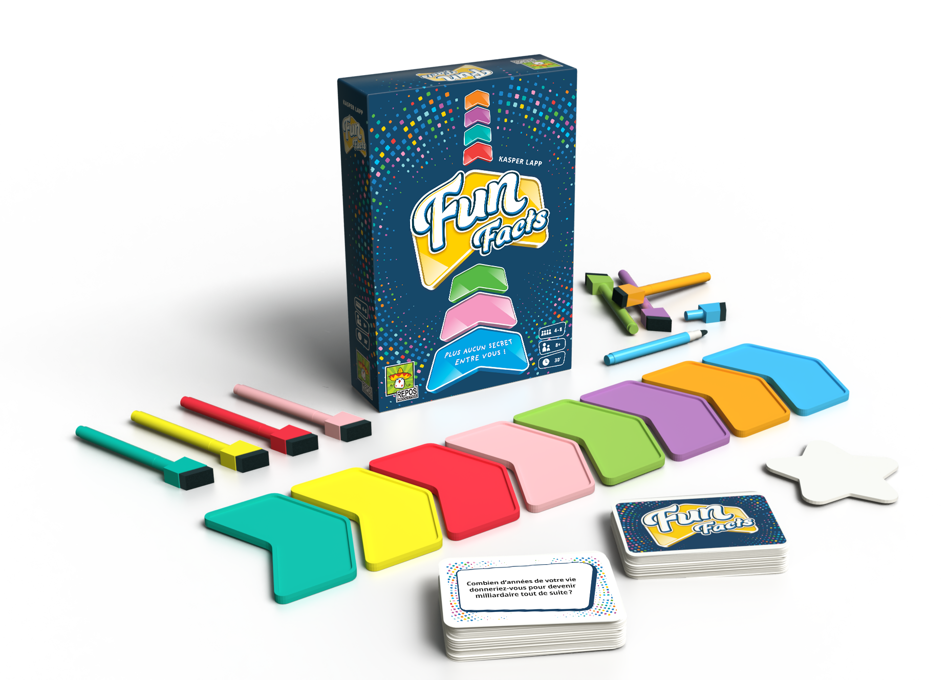 Vue générale du matériel et de l'étoile Fun Facts.