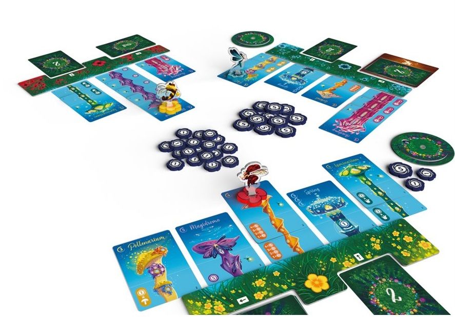 Vue générale du matériel complet du jeu Fairy Ring.