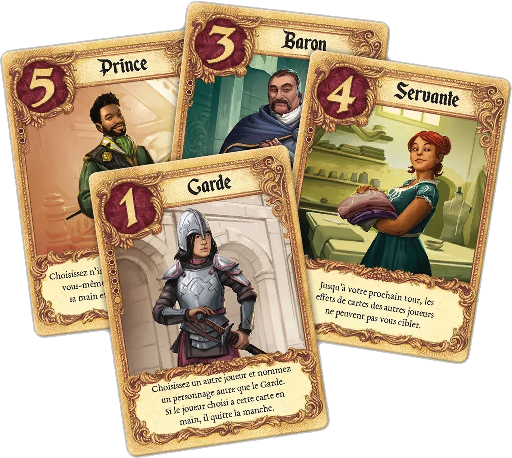 Vue générale du matériel et l'aire de jeu Love Letter