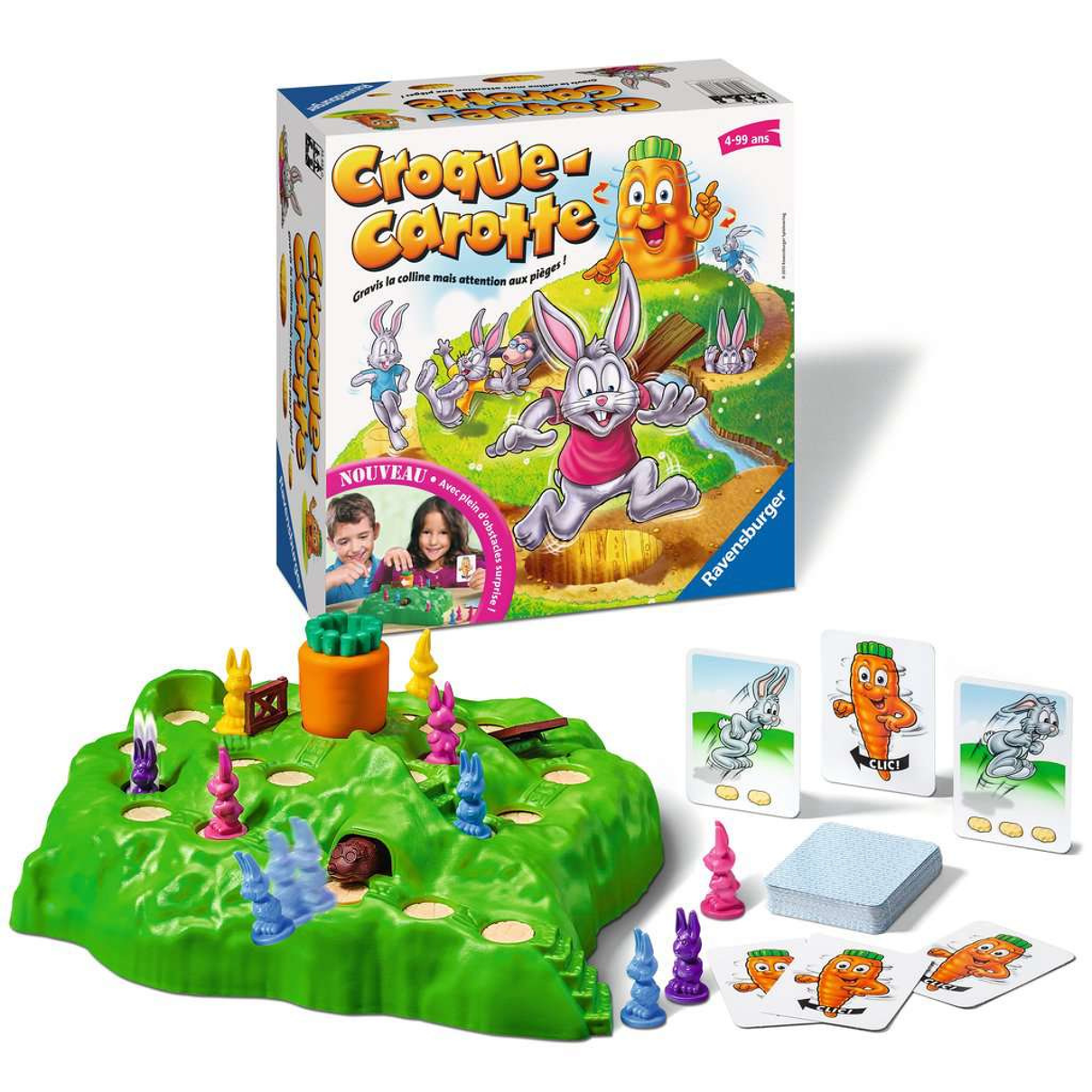 Vue générale du plateau 3D et matériel Croque Carottes.