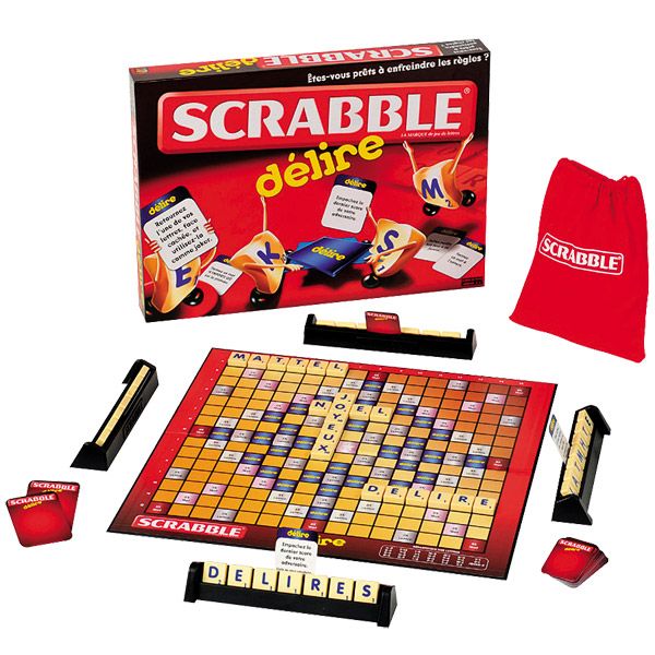 Vue générale du plateau et matériel de Scrabble Délire.