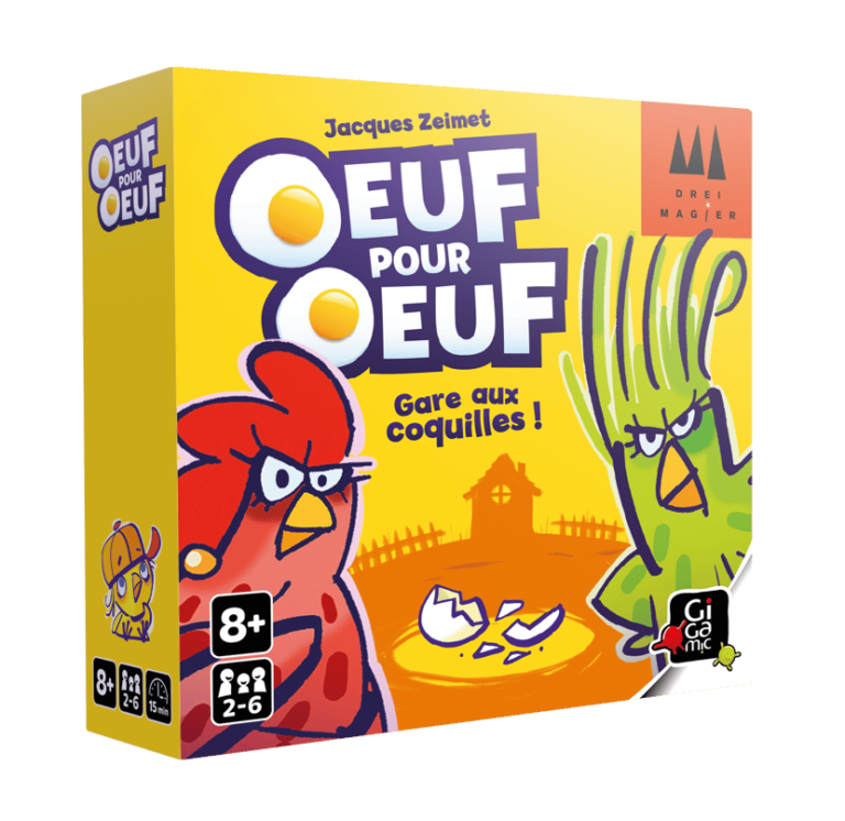 Boîte officielle du jeu de société Oeuf pour Oeuf.