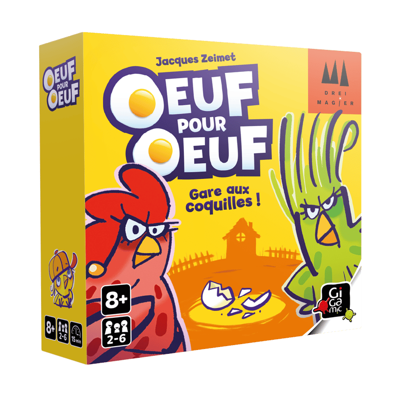 Boîte officielle du jeu de société Oeuf pour Oeuf.