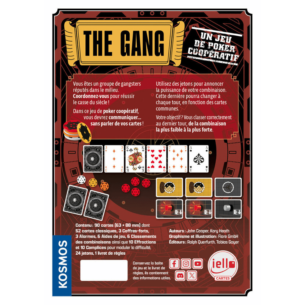 Vue generale du materiel pour une partie de The Gang.