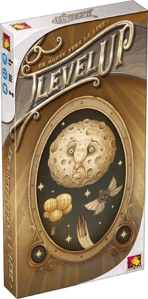 Vue generale du materiel du jeu de cartes Level Up.