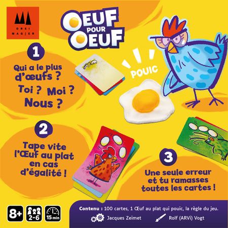 Matériel complet pour jouer à Oeuf pour Oeuf.