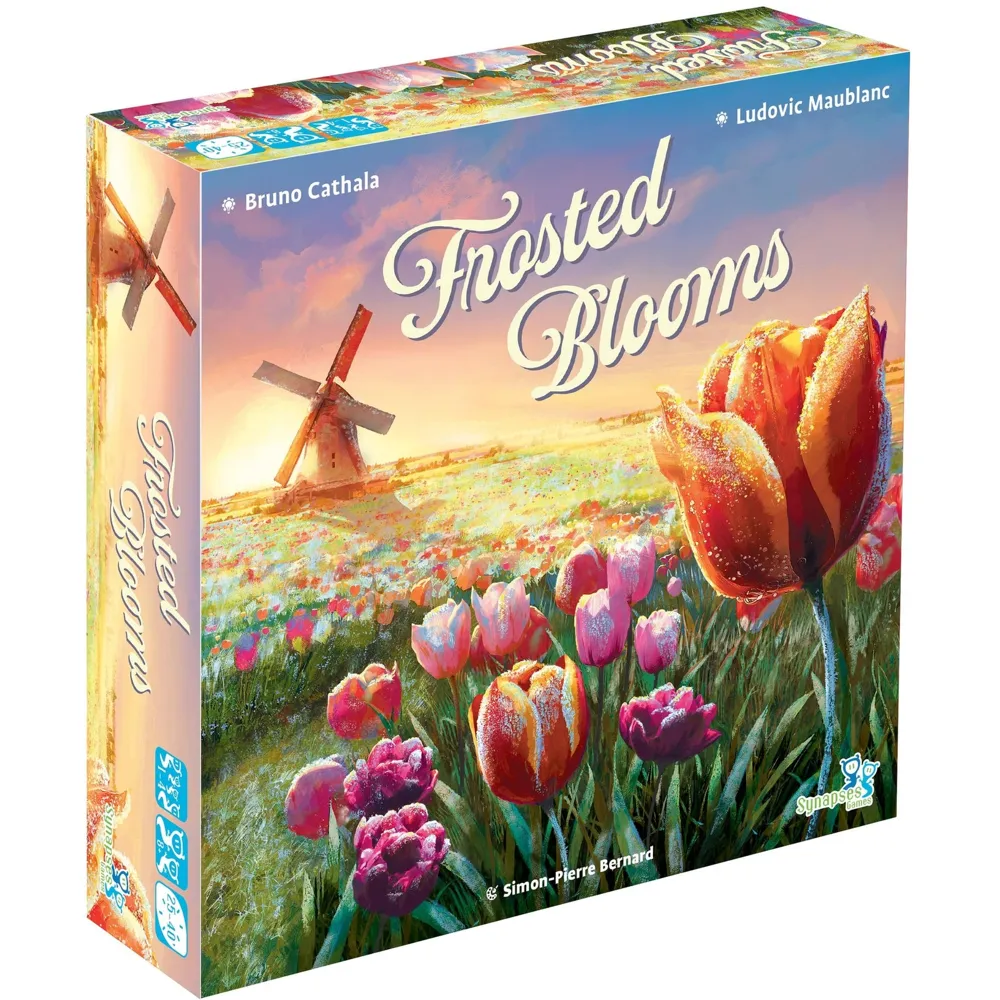 Boîte du jeu de société Frosted Blooms en présentation.