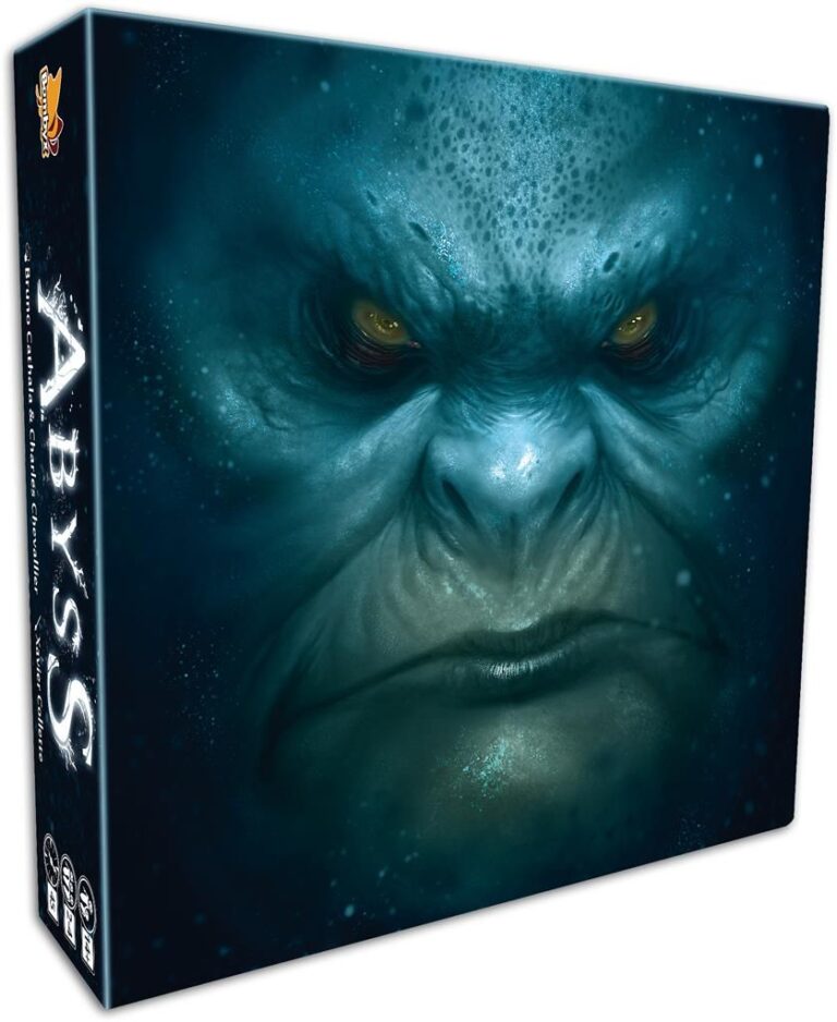 Boîte du jeu de société Abyss avec son illustration sous-marine.