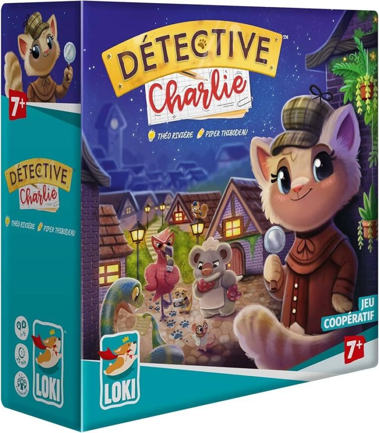 Boîte du jeu de société coopératif Détective Charlie.