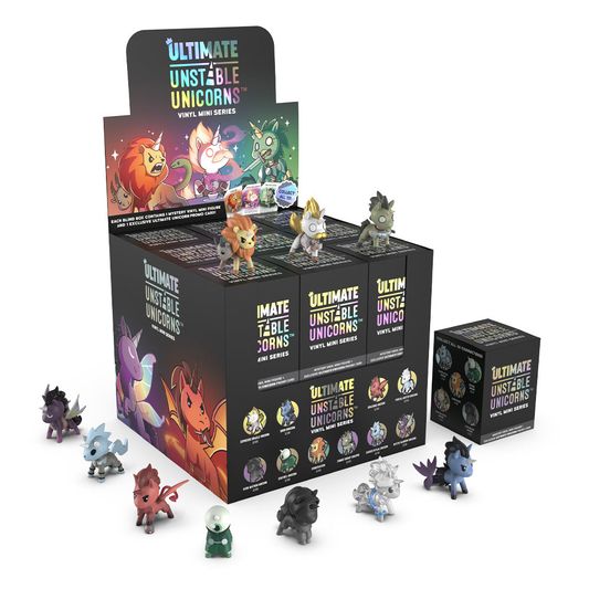 Boîte du jeu de société stratégique Unstable Unicorns.