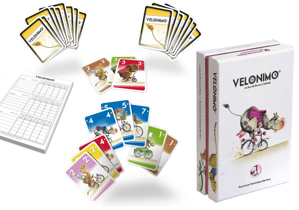 Detail des cartes des animaux coureurs du jeu Velonimo.