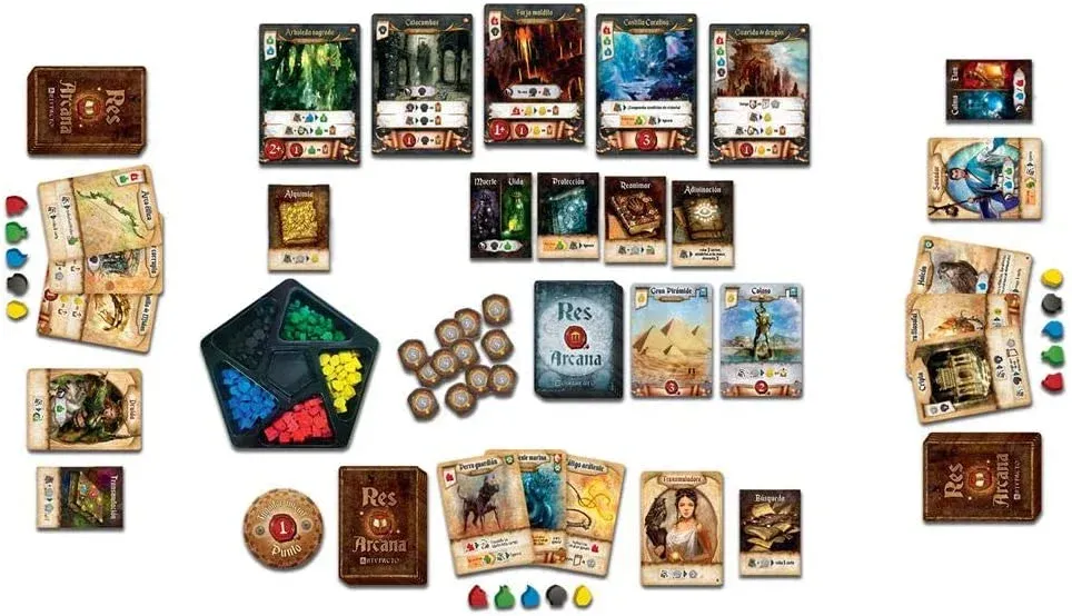 Gros plan sur les cartes artefacts de Res Arcana