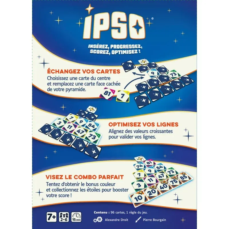 Vue generale du materiel du jeu de societe Ipso