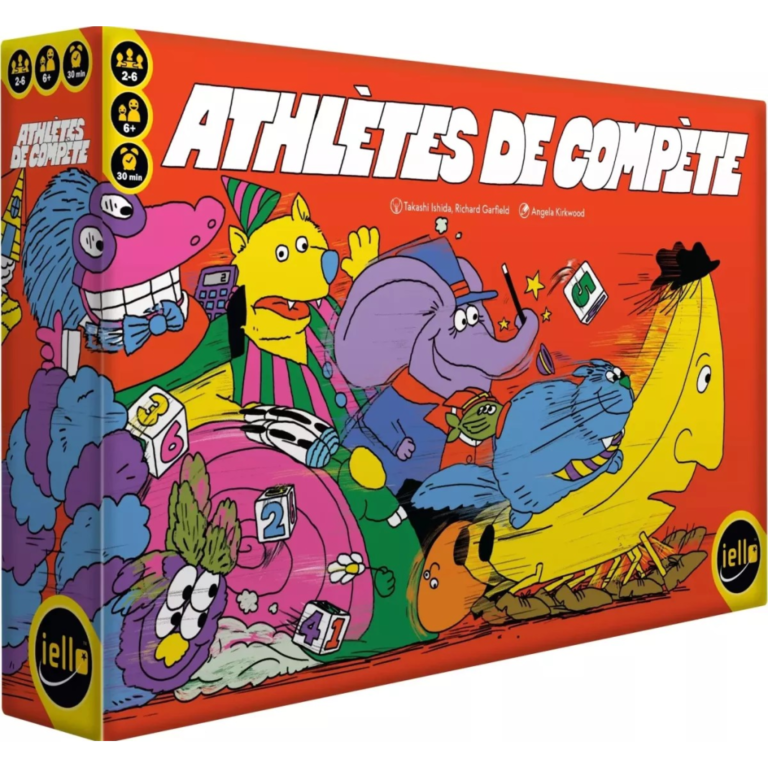 Boîte officielle du jeu de société Athlètes de Compète.