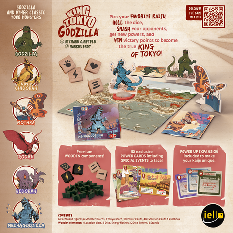 Vue globale du materiel pour King of Tokyo Godzilla.