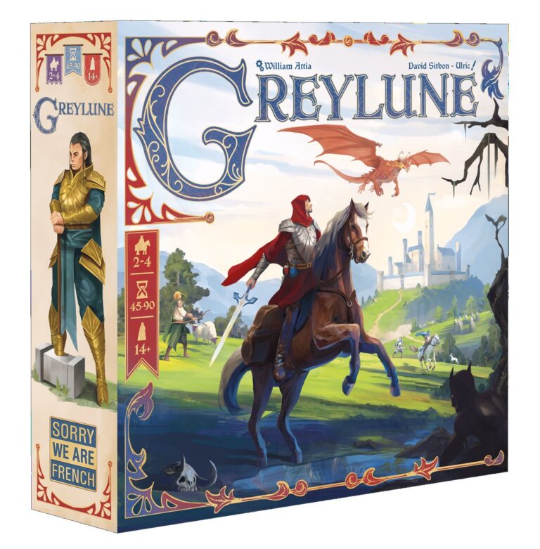 La boîte du jeu de société Greylune illustrée.