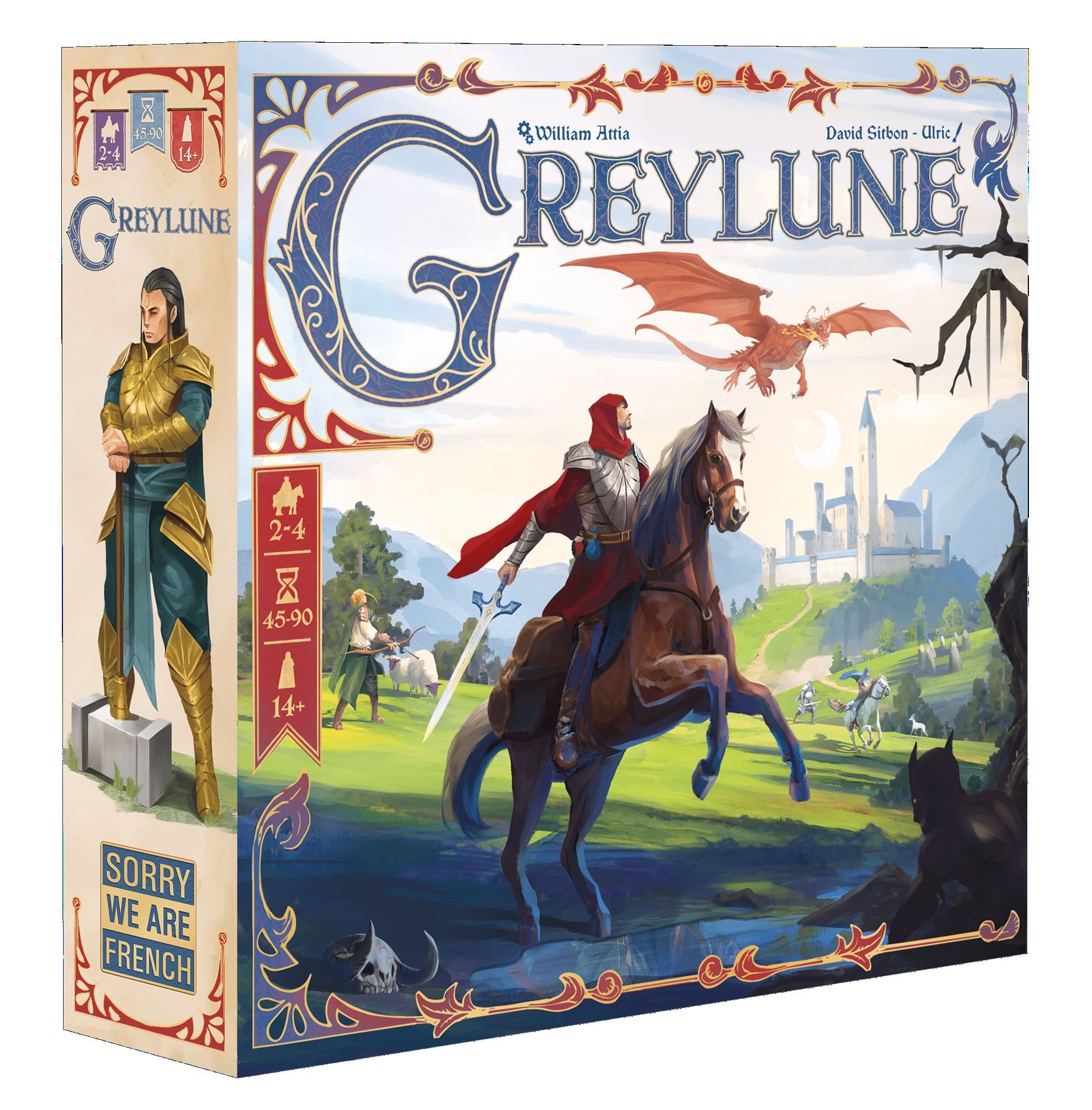 La boîte du jeu de société Greylune illustrée.