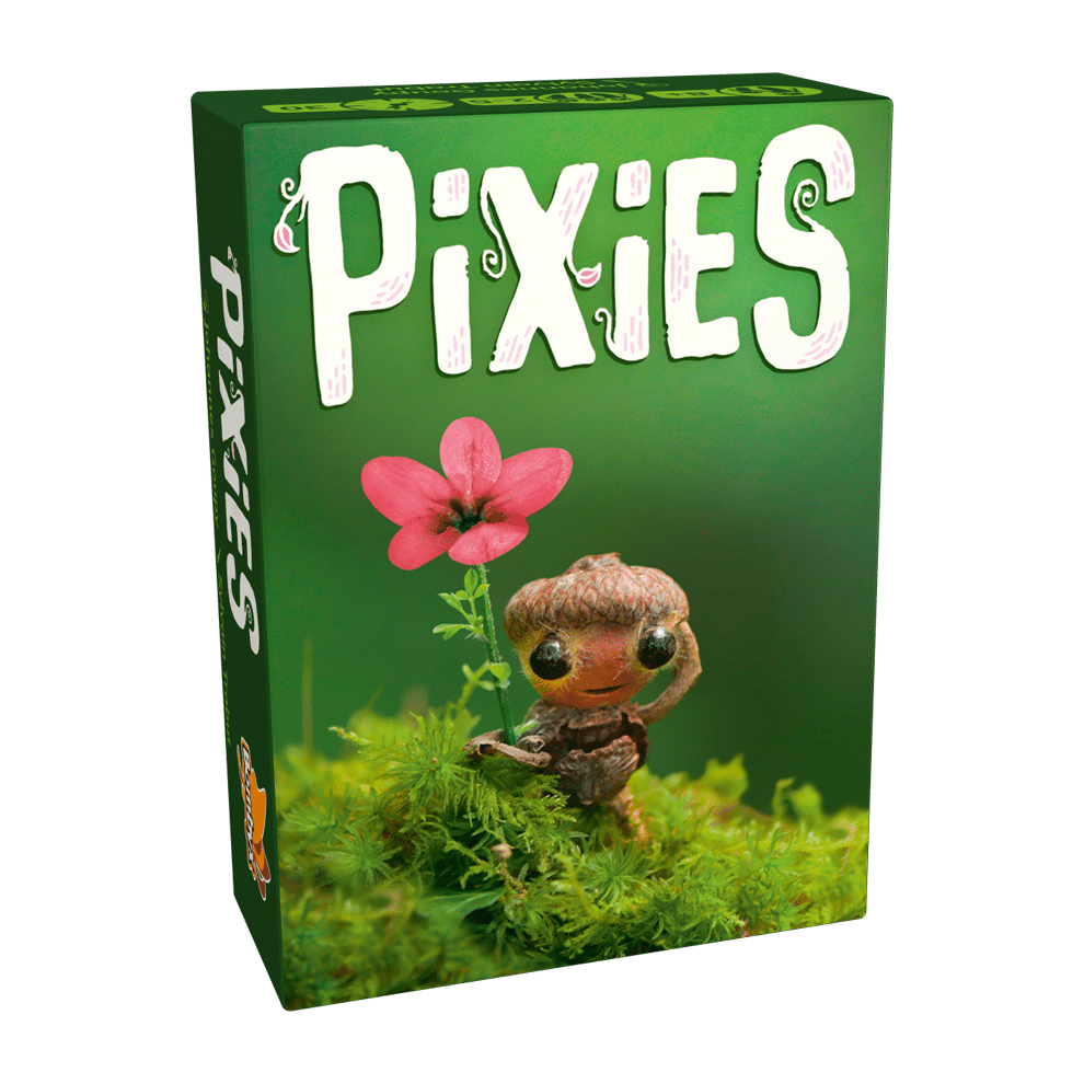 Boite officielle du jeu de societe Pixies illustree.