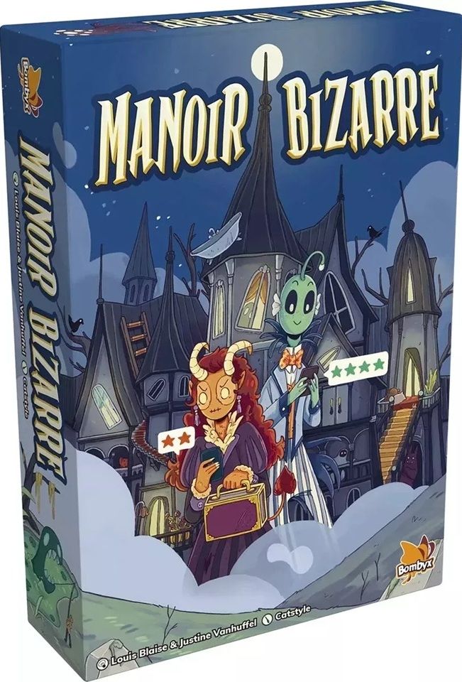 Vue de la boîte du jeu de société Manoir Bizarre.