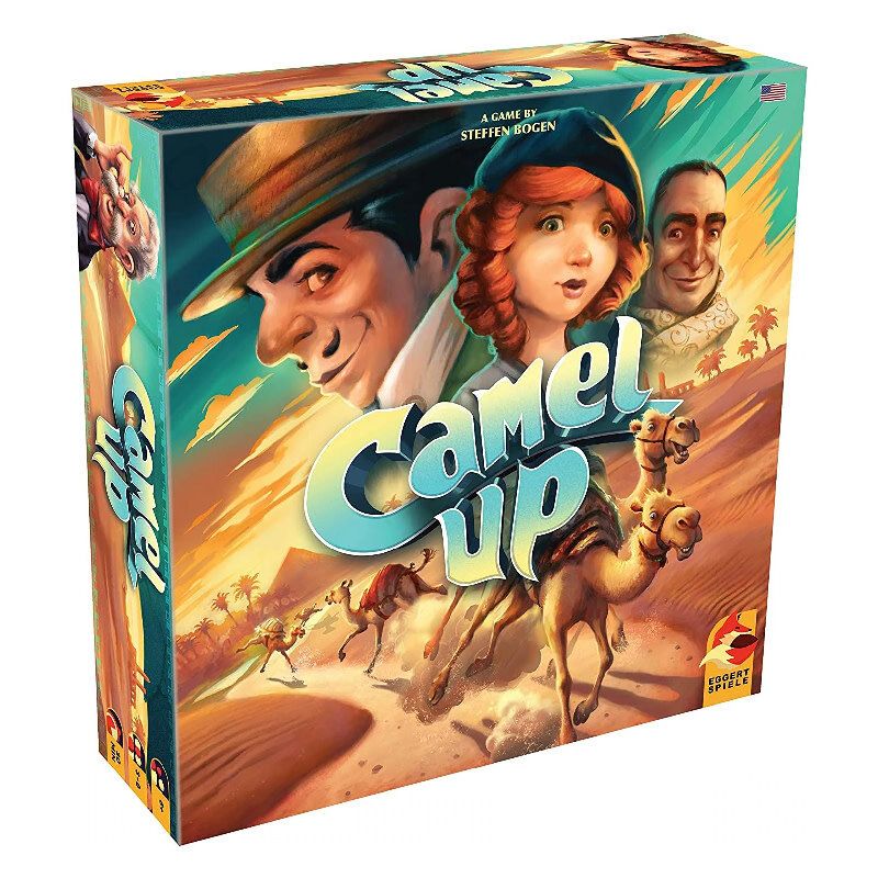 Boîte du jeu de société Camel Up et son illustration.
