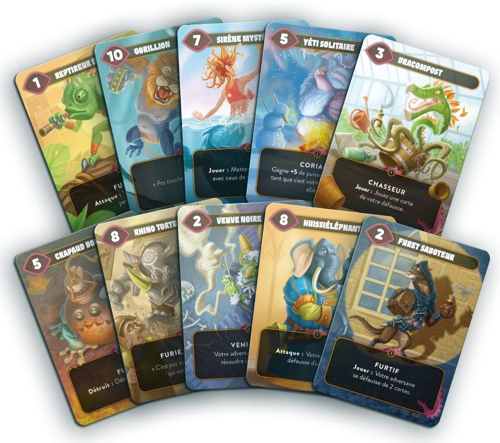 Détail des puissantes cartes créatures et illustrations de Mindbug