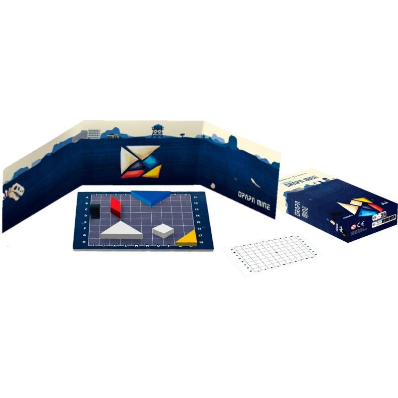 Détail des cartes et des pions du jeu Orapa Mine.